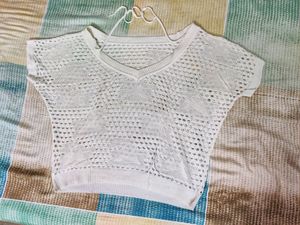 New white crochet top