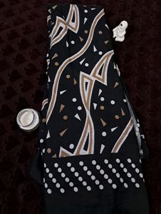 Modern Black Synthetic Saree