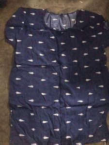 Navy Printed Top