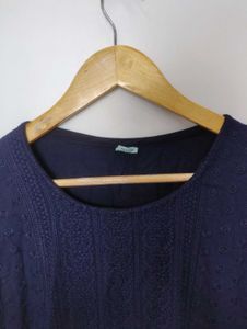 Dark Blue Chikankari Kurti