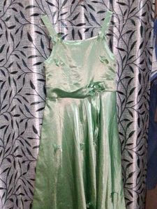 Green Dress with Floral Details