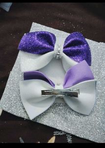 set of 3 Cute Purple Hair Bows