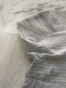 Grey Dress with Pearl Detail