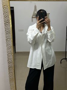 OVERSIZED White Solid Casual Shirt