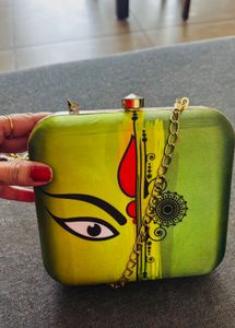 Handcrafted Durga Art Clutch