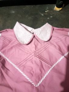 Pink Dress with White Accents