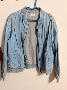 Denim Jacket with Zipper
