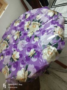 Long Lavender Table Cloth With Eligent Flowers