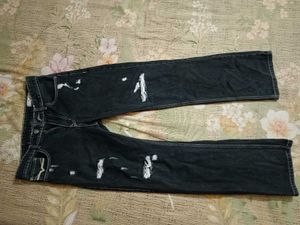 WILD CUT LIGHT BLACK BAGGY JEAN