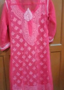 Pink Embroidered Kurta