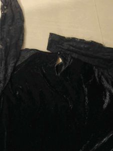 Lace Sleeve Black Dress
