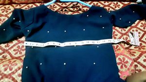 Blue umbrella Kurthi With Pearl Design