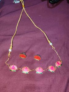 Lotus Necklace &amp; Earring Set