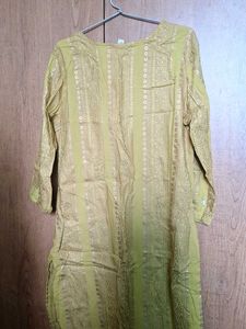 Green &amp; Gold Print Kurti