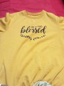 Beyond Blessed Yellow Sweatshirt With No Damage.
