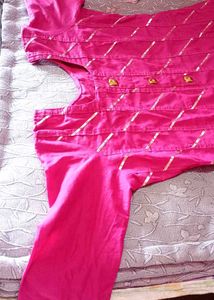 Chanderi Silk Kurti Set With Wedding Saree