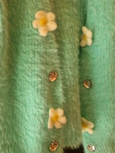 Fluffy Mint Green Cardigan co-ord set