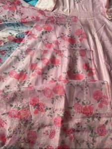 Pink Floral Dupatta