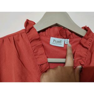 (Plus S)Flirty &amp; Fabulous Orange Tiered Wrap Dress