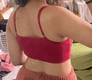 Burgundy Lace Bustier Top