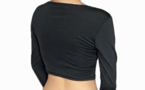 Black Long Sleeve Crop Top