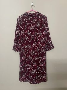 Floral Print Twist-Front Dress