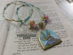 Forest Fairy Clay Pendant Floral Bead Necklace