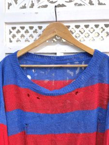 Distressed Stripped Crop Top B