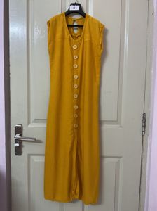 Yellow- Mustard Daily Wear Sleeveless Kurta