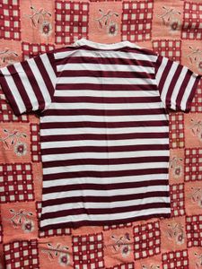 Striped Maroon &amp; White T-shirt