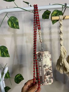 Crystal Beaded Sling With Phone Lanyard Patch