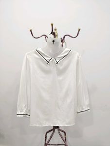 White Peter Pan Collar Blouse