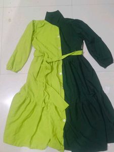 Two-Tone Midi Shirt Dress