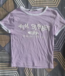 Lilac Crop Tee