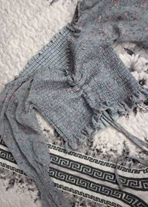 Floral Print Long Sleeve Crop Top