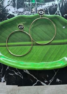 Evil eye Hoop Earrings With push back closure