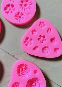 5 Silicone Candle Mould Resin, Clay Flower Moulds