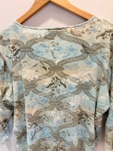 Vintage Print V-Neck Top