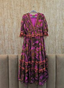Boho Ruffle Maxi Dress | Size L | ₹1000