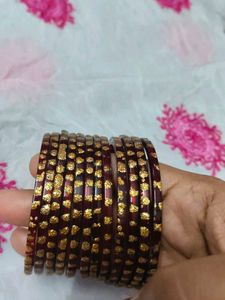 Glass Maroon Bangles