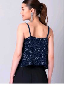 Sparkly Navy Blue Tank Top