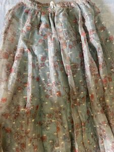 Floral Print Chiffon Skirt