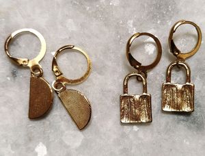 Combo of 2 beautiful Gold-toned small earrings and 1 red earring