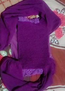 Purple Crochet Style Top