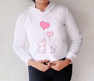 Cute Elephant & Heart Hoodie