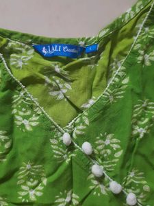 Green Printed Kurta Set
