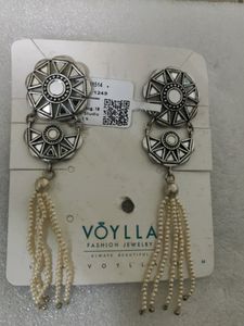 Oxidised Silver Mirror Long Earrings