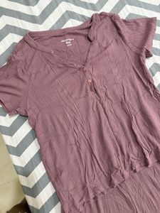 V Cute Coord Set With Rusty Pink Color