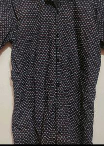 Black Printed Shirt For Boy &amp; Men 38 Chest