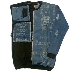 Palm Angels Denim Patch Sweatshirt L